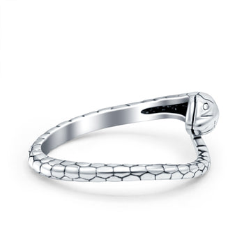 Snake Oxidized Band Solid 925 Sterling Silver Thumb Ring (8mm)